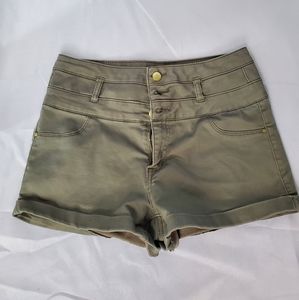 Stretchy moss green refuge high waisted shorts